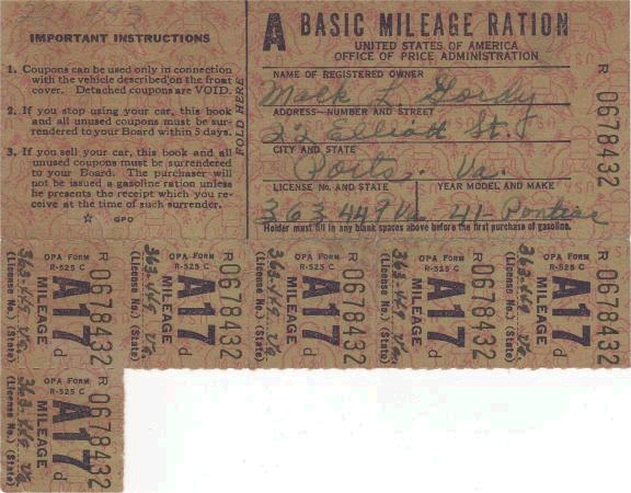 Gas Ration Stamps